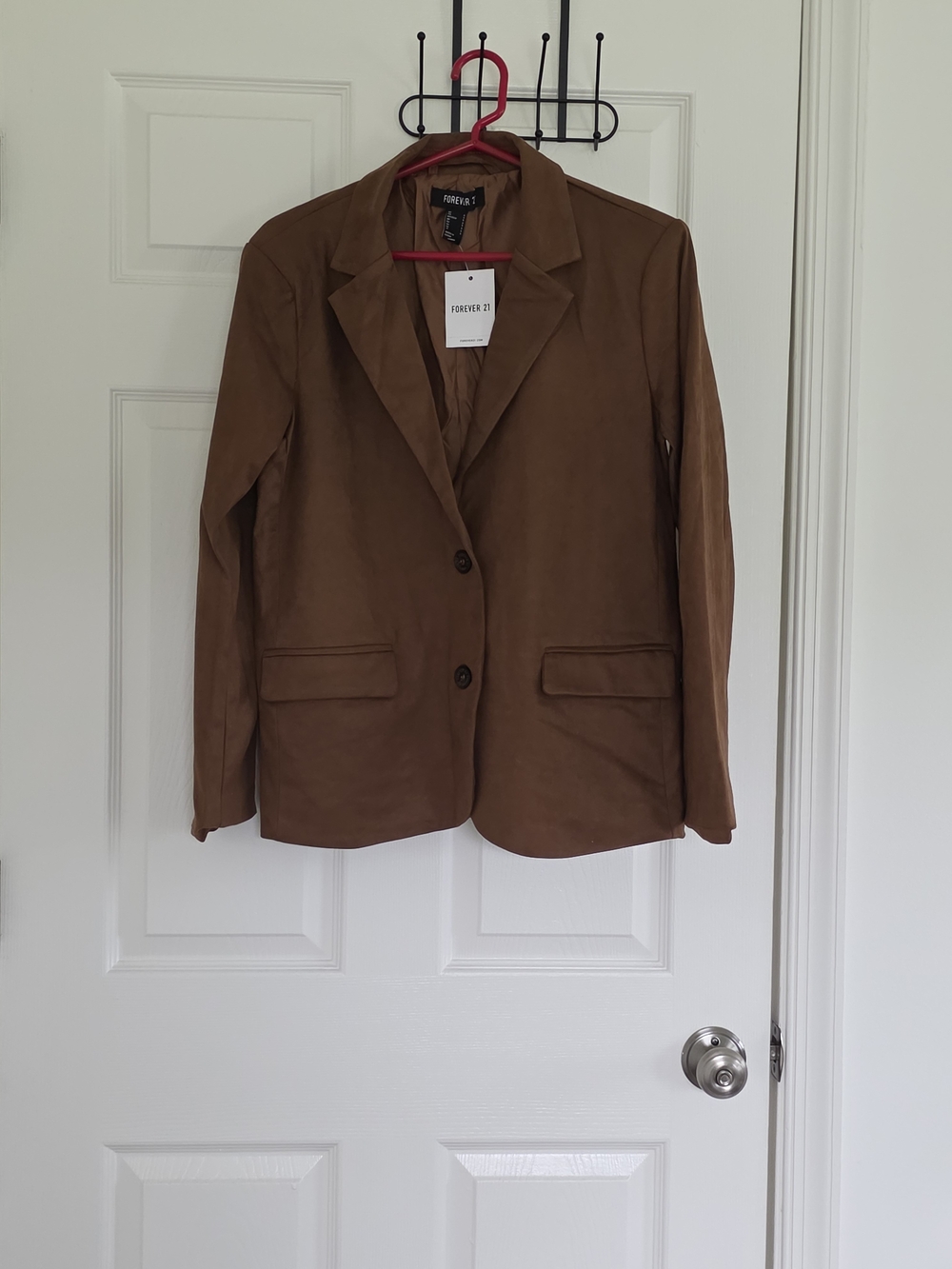 Forever 21 Faux Suede Button-Front Blazer Jacket